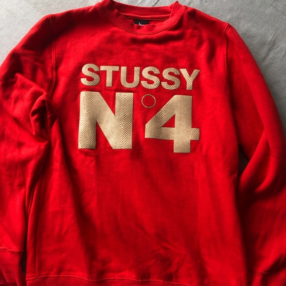 red stussy sweatshirt